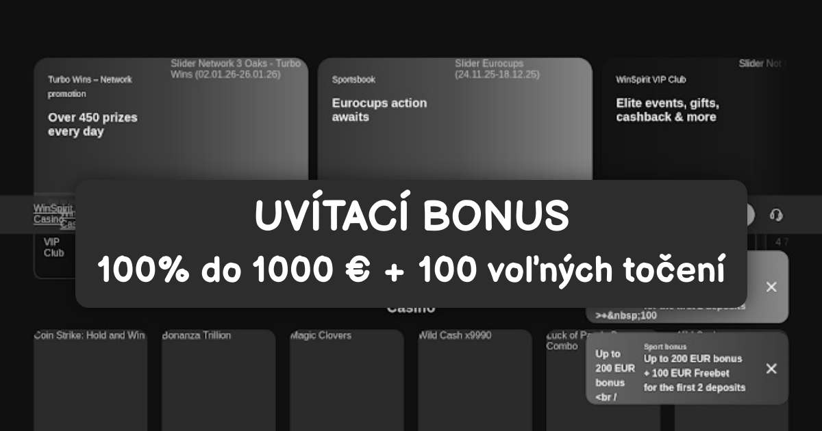 Winspirit Casino welcome bonus